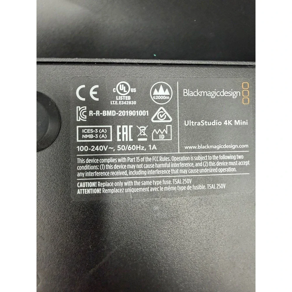 Blackmagic Design UltraStudio 4K Mini Thunderbolt 3 Capture Playback 6935184